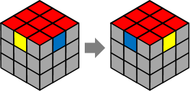 ルービックキューブ：完全１面を作る：エッジを交換