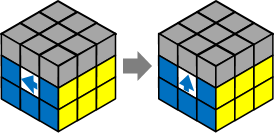 側面中央を右に回転（ルービックキューブ）