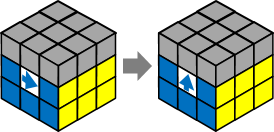 側面中央を左に回転（ルービックキューブ）